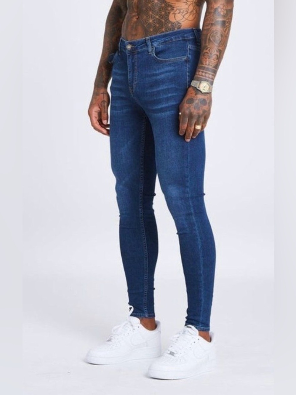 Legend London Men's Spray on Jeans in Midnight Navy 30 x 30